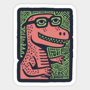 Nerdy T-Rex | The Clever-Saurus Geek Sticker